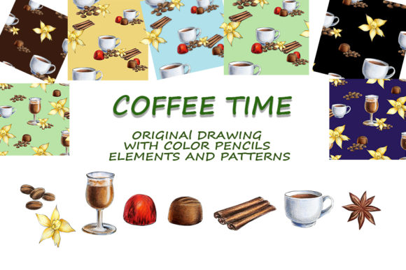 Coffee Time 2 Drawing Watercolor Pencils and Illustrations