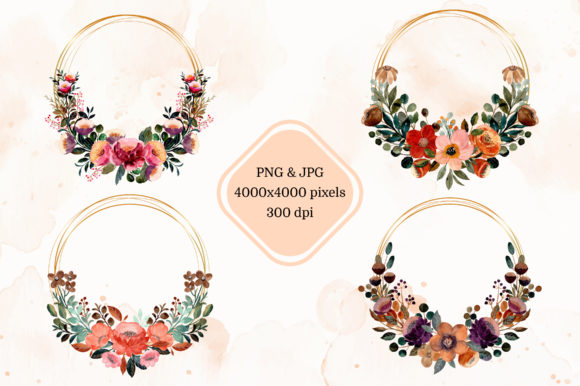 Digital Clipart Floral Watercolor Part16