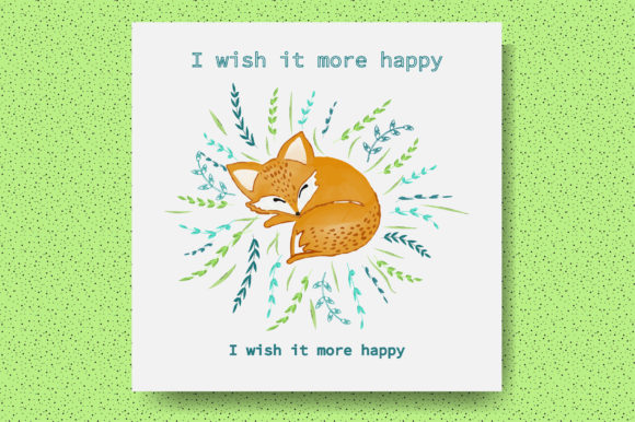 Fox Watercolor Card & Illustrations