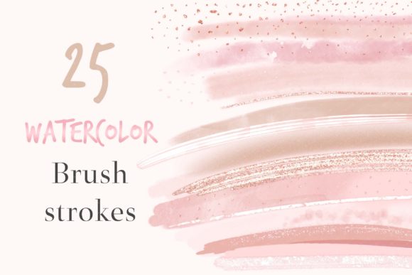 Pink Watercolor Brush Strokes Clipart and Illustrations