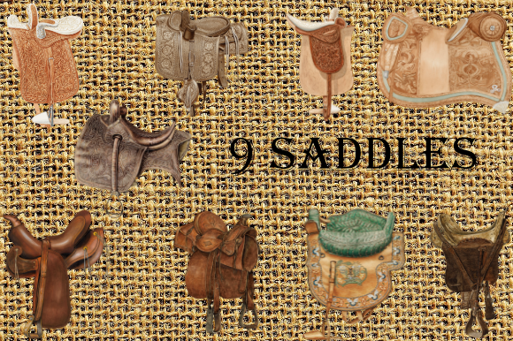 Saddles Watercolor PNG Cowboy: Rustic Illustrations