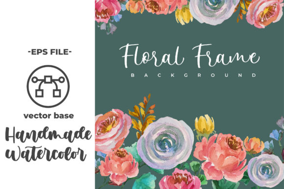 Watercolor Flower Background Frame Illustrations