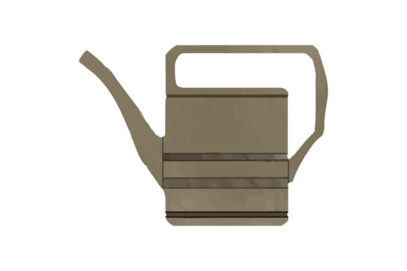 Watercolor Gardening Tool Watering Can Illustrations
