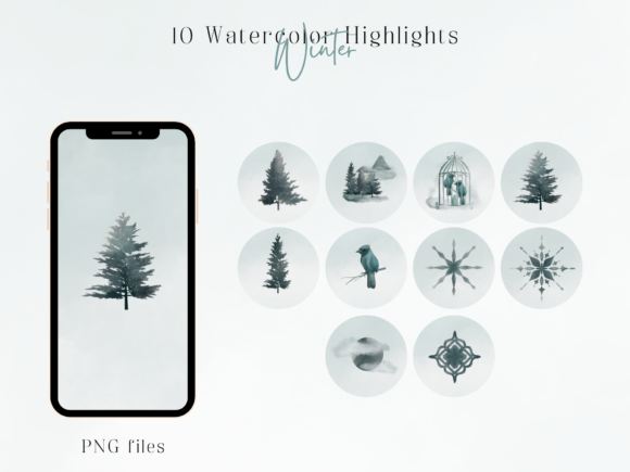 Winter Watercolor Instagram Highlights