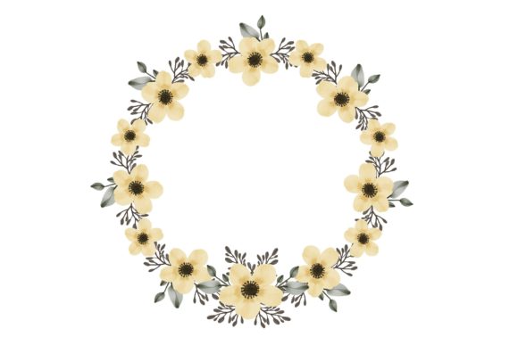 Yellow Watercolor Wreath Illustrations